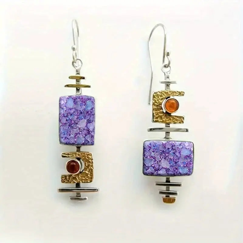 Antique Lilac Stone Earrings