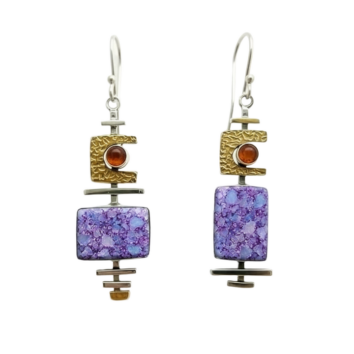 Antique Lilac Stone Earrings