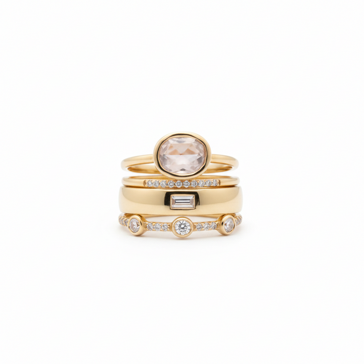 Lily Vintage Gold Ring Set