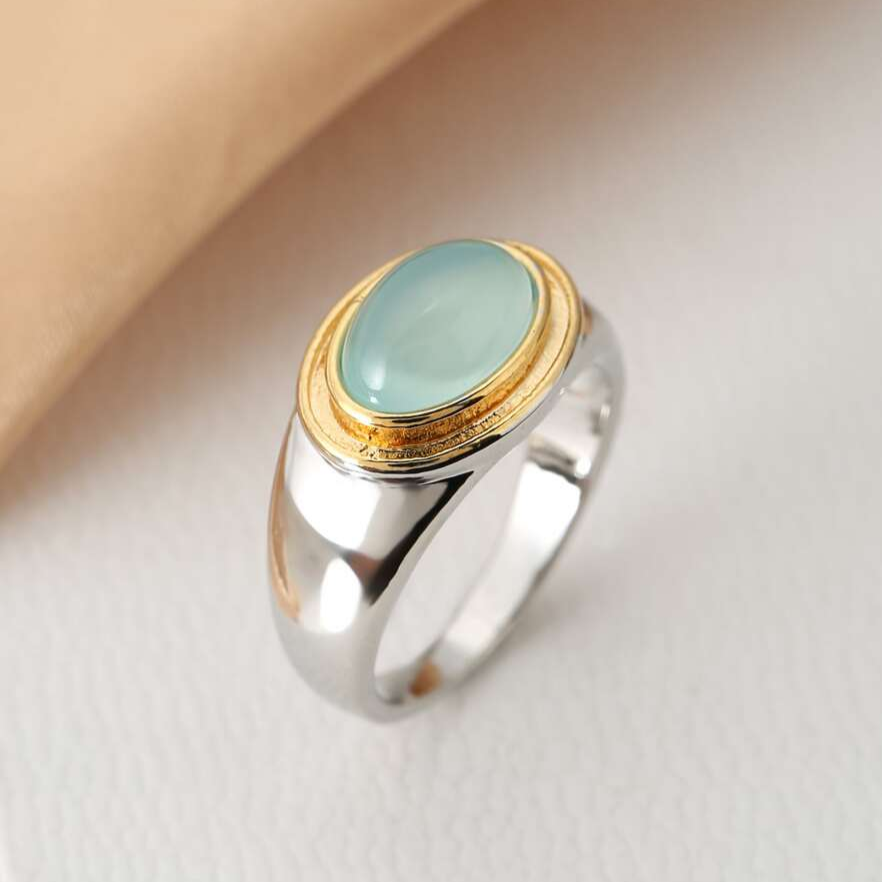 Gabi Vintage Ring with Green Moonstone