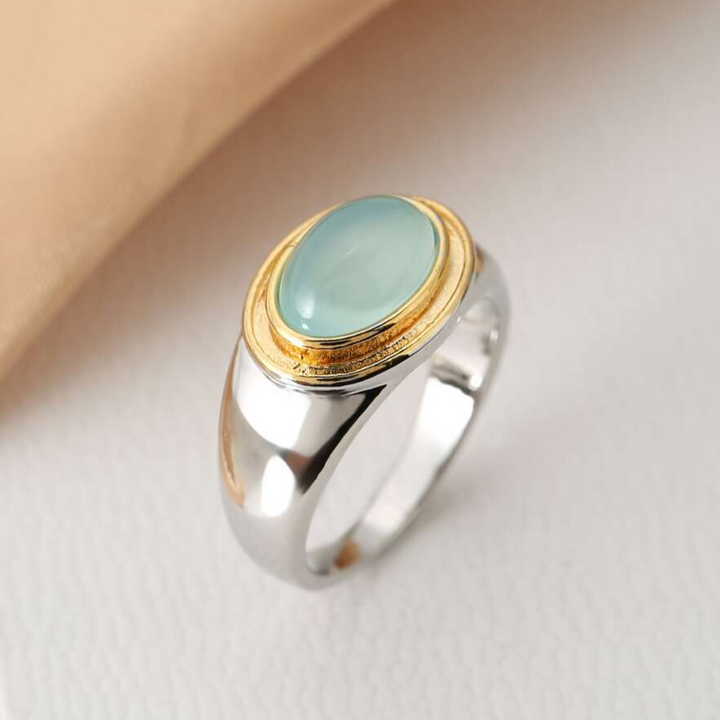 Gabi Vintage Ring with Green Moonstone