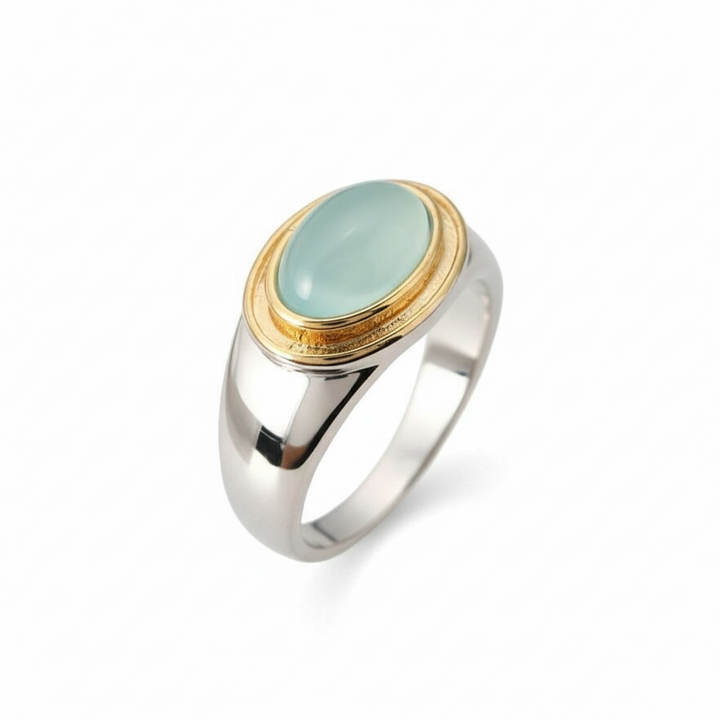 Gabi Vintage Ring with Green Moonstone