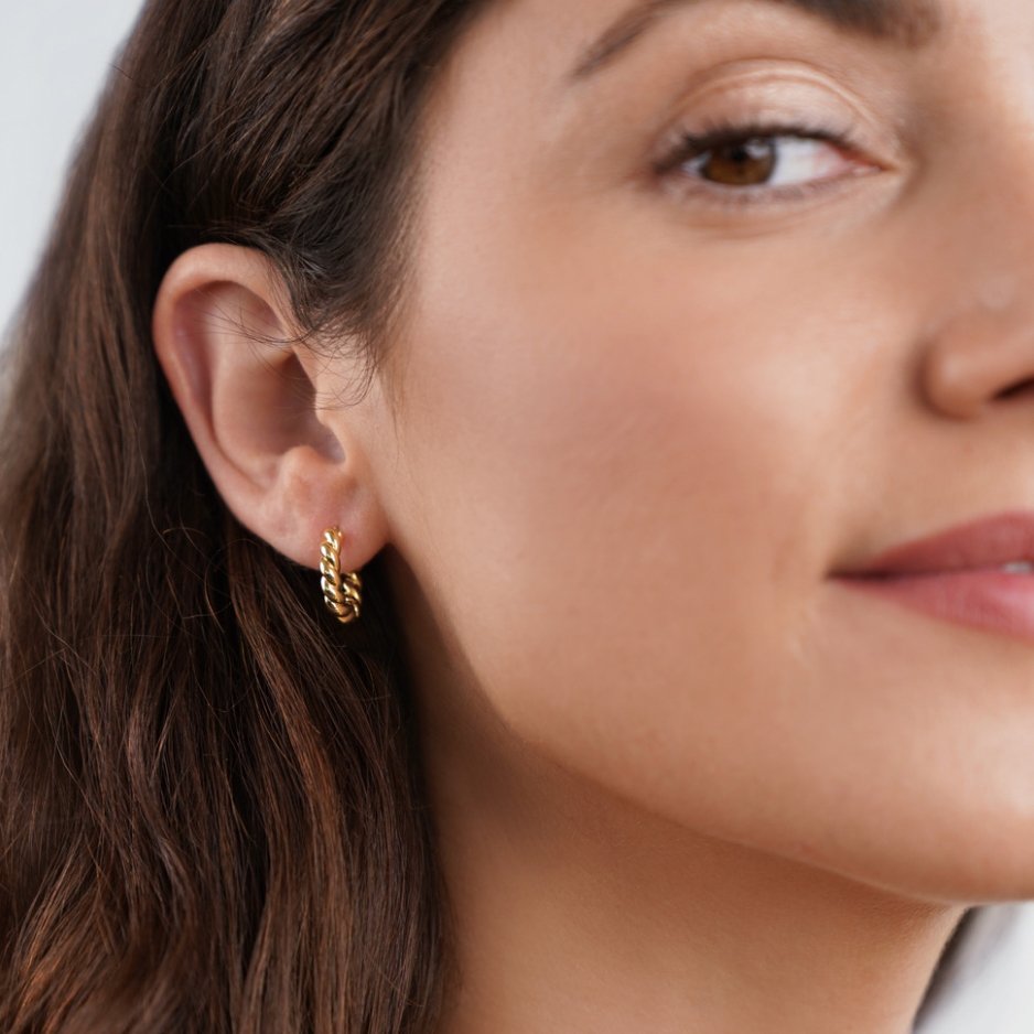 Luna Twist Gold Earrings