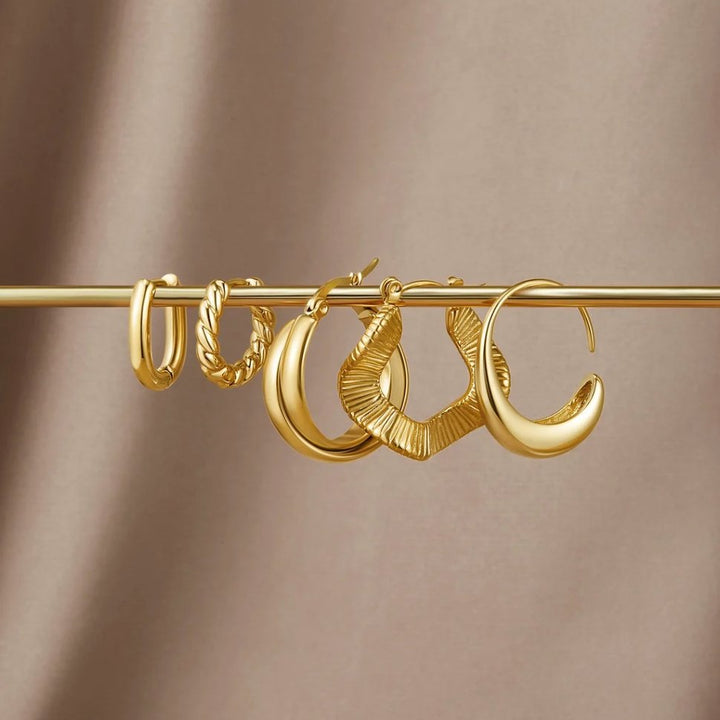 Luna Twist Gold Earrings