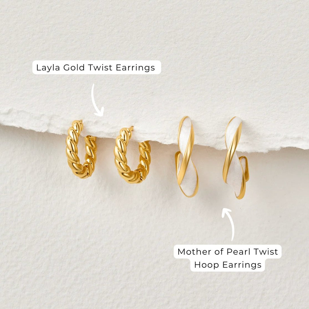 Luna Twist Gold Earrings