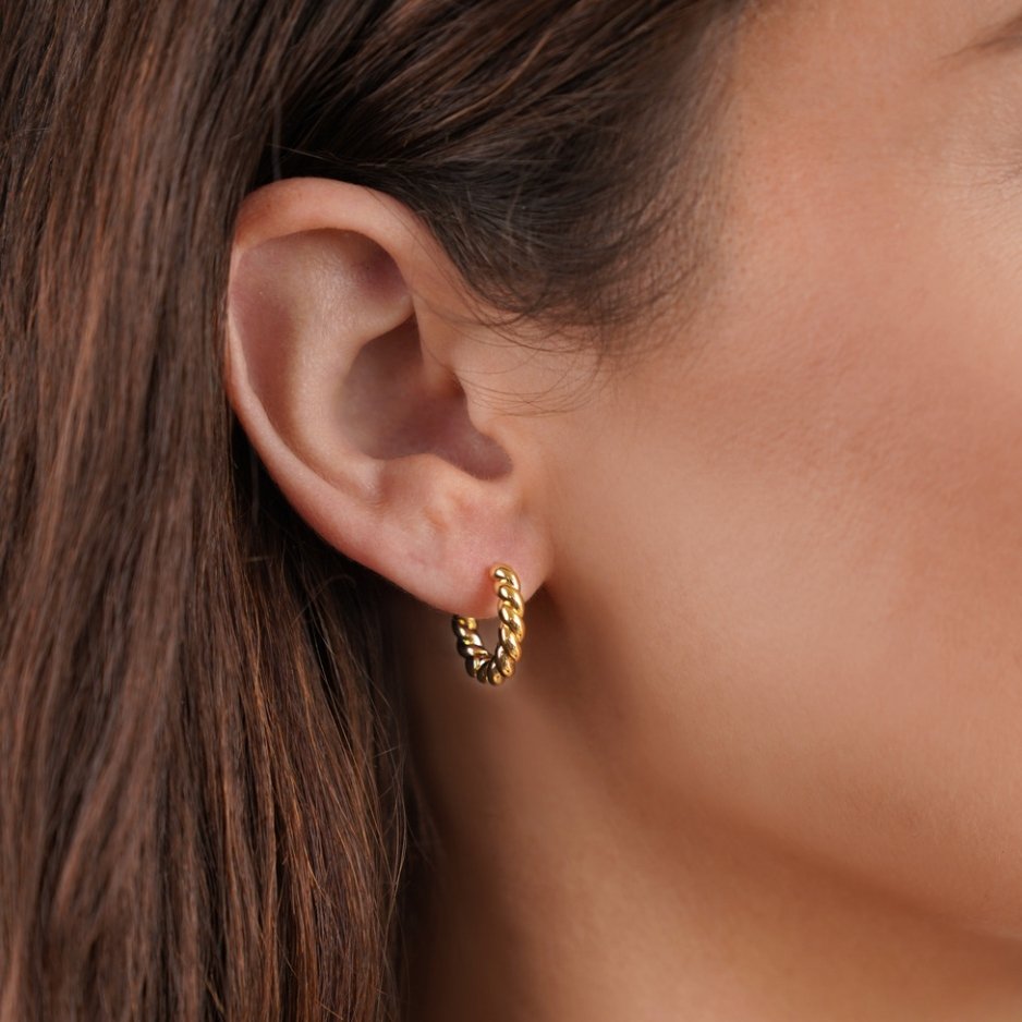 Luna Twist Gold Earrings