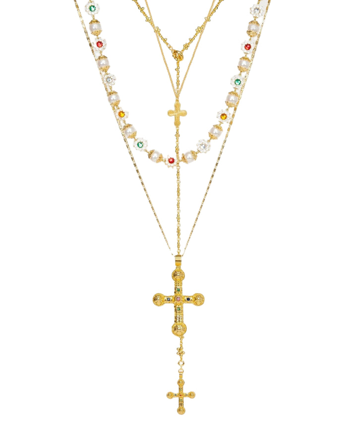 Layered Gold Crosses Splendor Jewelry Set