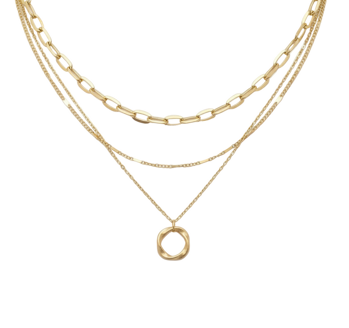 Vintage Layered Gold Chain Pendant Necklace
